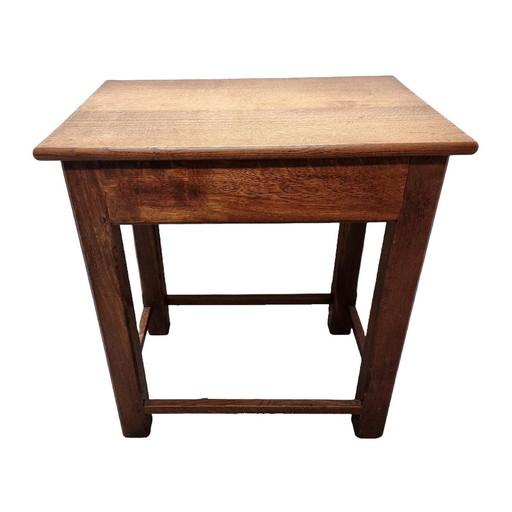 French Oak Cloister Table With Drawer St. Catherine De Sienne