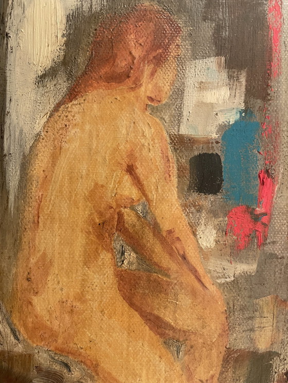 Image 1 of Dipinto ad olio su tela Ritratto femminile in studio