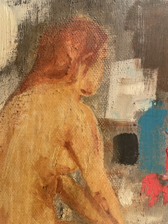 Image 1 of Dipinto ad olio su tela Ritratto femminile in studio