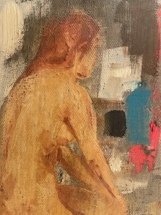 Image 1 of Dipinto ad olio su tela Ritratto femminile in studio