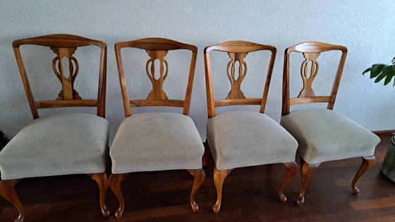 Image 1 of Solid Walnut Dining Room Handcrafted Tables 4 Or 6 Chairs