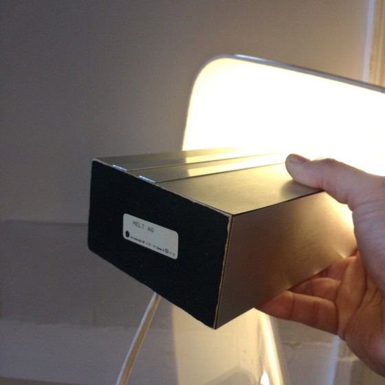 Image 1 of Vintage rectangular lamp in brushed stainless steel, 1970