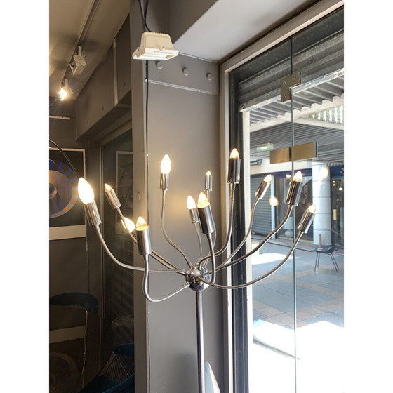 Image 1 of Vintage medusa lamp in stainless steel with 12 articulated arms, France 1978