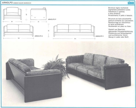 Image 1 of Ensemble de canapés Arnolfo par Mauro Marzocchi pour Simon International, 1971 Italie