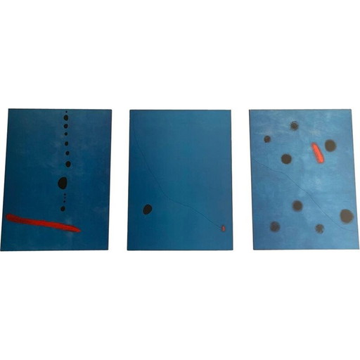 Set of 3 vintage abstract panels