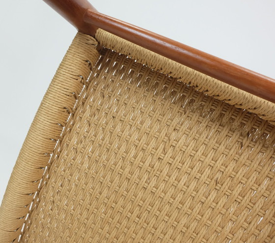 Image 1 of No. 1 Of 2 - Danish Modern Chair Model 75 Niels O. Moeller Teak Wood Seat Paper Cord Weave 1960S 