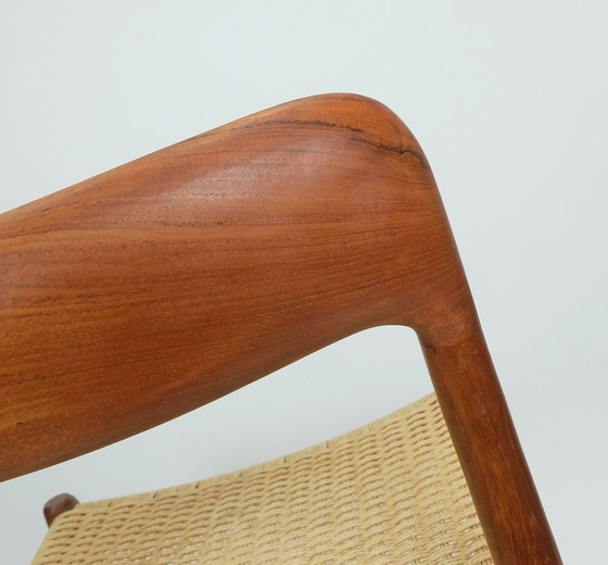 Image 1 of No. 1 Of 2 - Danish Modern Chair Model 75 Niels O. Moeller Teak Wood Seat Paper Cord Weave 1960S 