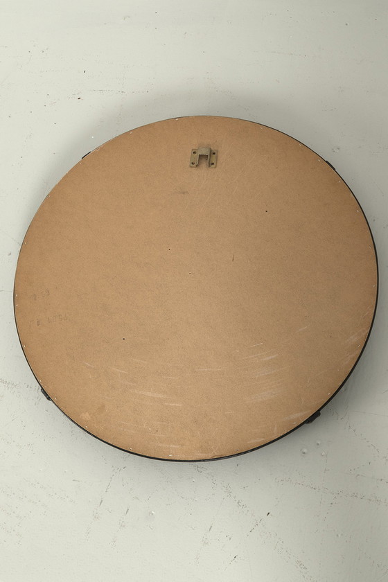 Image 1 of Specchio vintage rotondo con similpelle