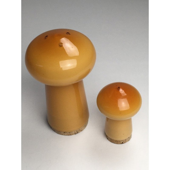 Image 1 of Vintage Danish salt and pepper set in glass by Michael Bang for Holmegaard, 1970s