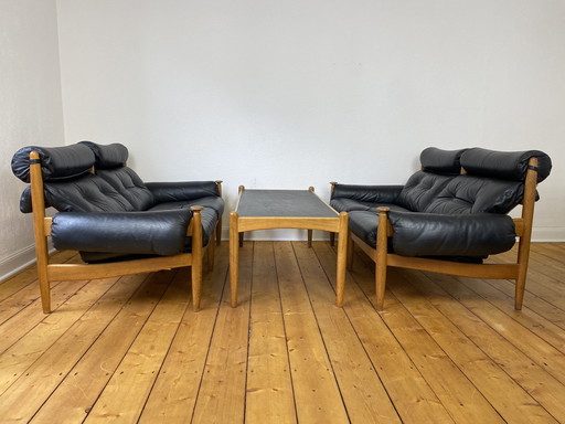 Ensemble de trois sièges Mid Century par Eric Merthen pour IRE Möbler, années 1960