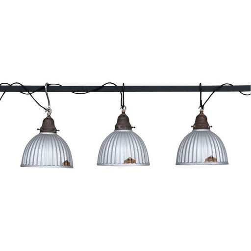 Vintage mercury glass pendant lamp "Helioray", England 1930s