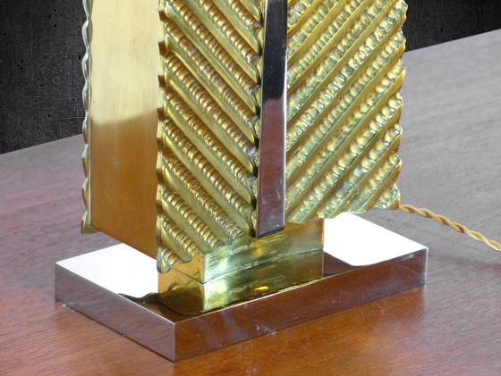 Image 1 of Solid Brass Table Lamp Xxl Maison Baguès 1970