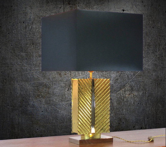 Image 1 of Solid Brass Table Lamp Xxl Maison Baguès 1970