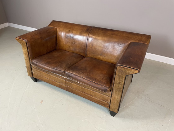 Image 1 of Bart Van Bekhoven Sheepskin Leather 2 Seater Sofa