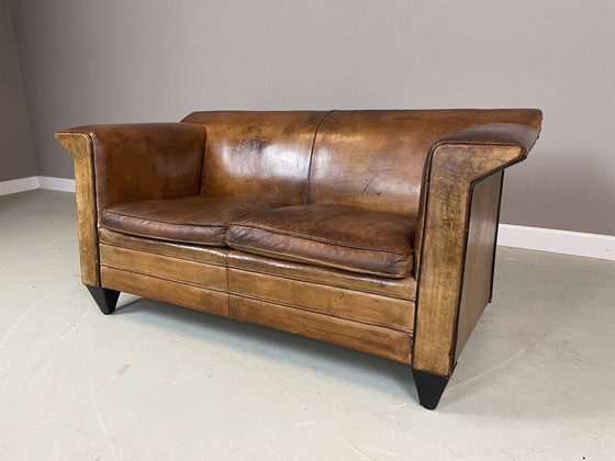 Image 1 of Bart Van Bekhoven Sheepskin Leather 2 Seater Sofa