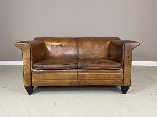 Bart Van Bekhoven Sheepskin Leather 2 Seater Sofa