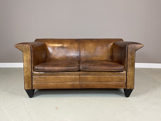 Image 1 of Bart Van Bekhoven Sheepskin Leather 2 Seater Sofa