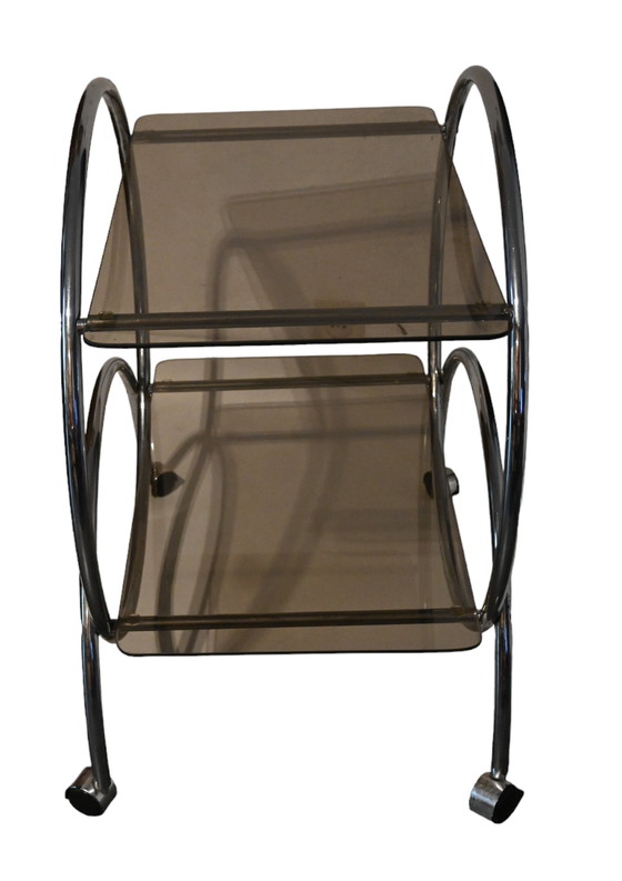 Image 1 of Vintage chrome serving trolley