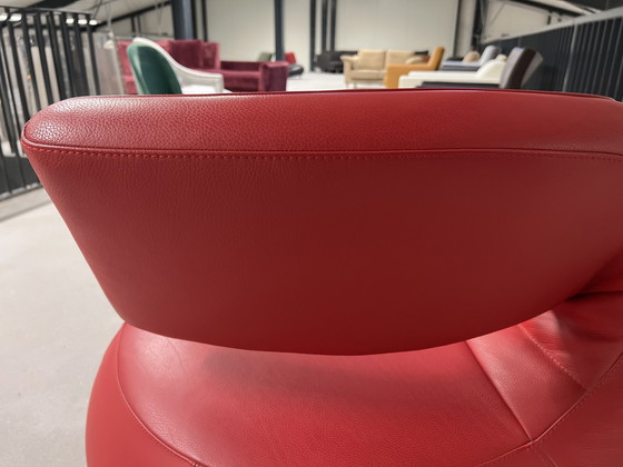 Image 1 of Leolux Gisa Fauteuil pivotant Cuir rouge