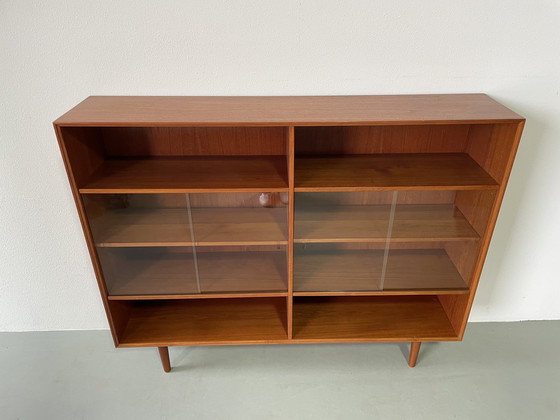 Image 1 of Teak bookcase with glass doors