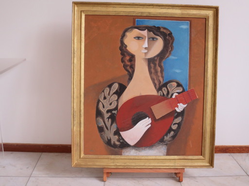 Sami Briss, Bolero, Olieverf op paneel – schilderijen tekeningen, Paper, Figuratief