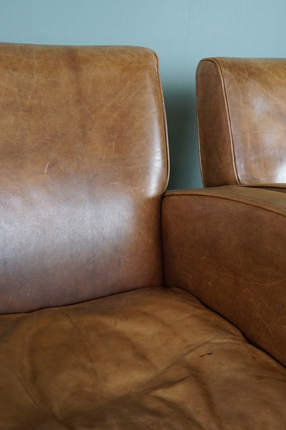 Image 1 of Set of two cowhide leather armchairs