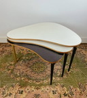 3x Vintage fan-shaped nesting side table