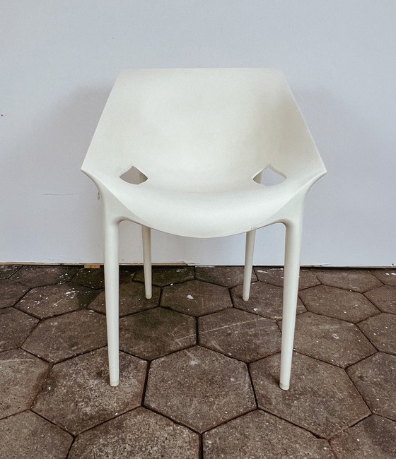 Image 1 of Set of 6 white Kartell Dr Yes chairs, after 2000