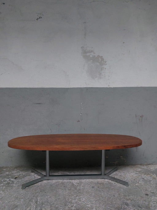 mid-century oval coffee table 