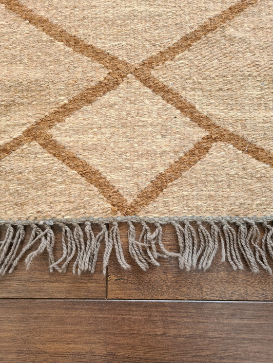 Image 1 of Kelima Handwoven rug - 100% Egyptian wool Kilim - 70x140cm - Natural