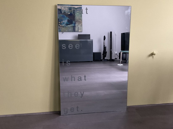 Image 1 of Design wall mirror with text