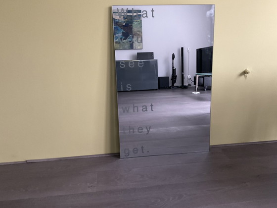 Image 1 of Design wall mirror with text