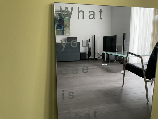 Design wall mirror with text