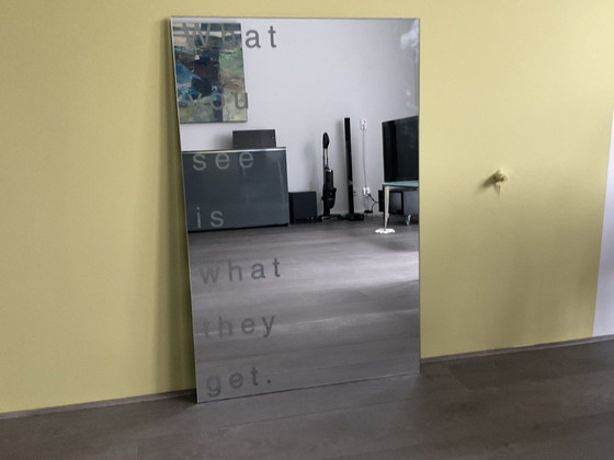 Image 1 of Design wall mirror with text