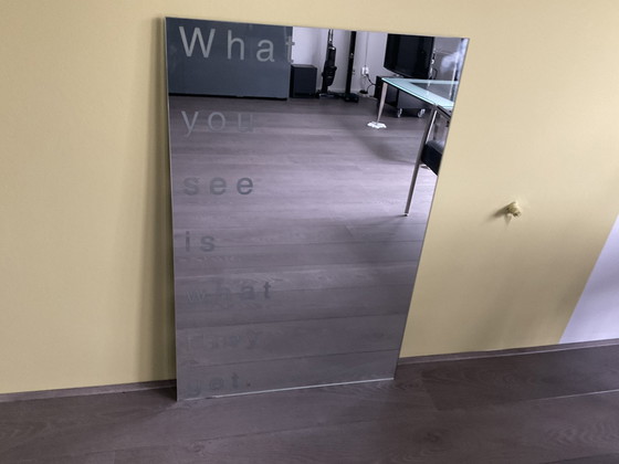 Image 1 of Design wall mirror with text