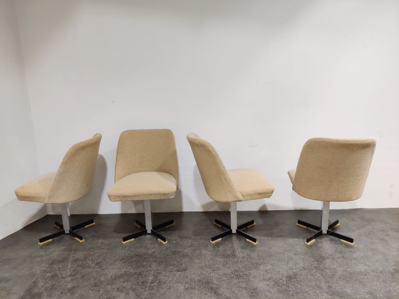 Image 1 of Set of 4 mid century fabric swicle chairs, 1960s