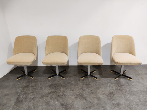 Image 1 of Set of 4 mid century fabric swicle chairs, 1960s