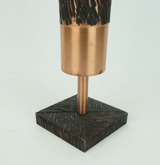 Image 1 of footed copper vase brutalist minimalist design 1960s