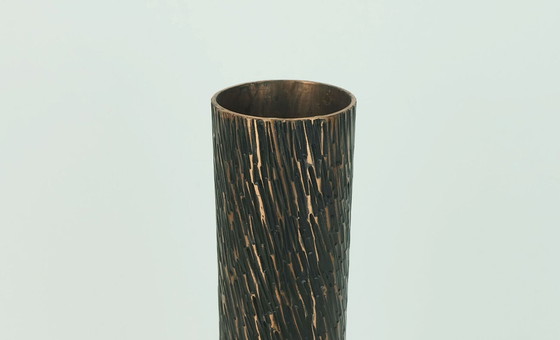 Image 1 of footed copper vase brutalist minimalist design 1960s