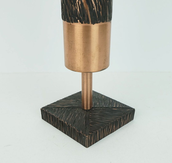 Image 1 of footed copper vase brutalist minimalist design 1960s