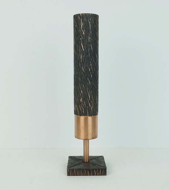 Image 1 of footed copper vase brutalist minimalist design 1960s