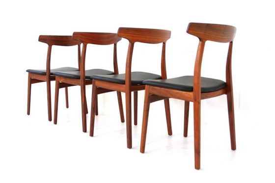 Image 1 of 4x Henning Kjaernulf for Bruno Hansen, Danish Teak dining chair / Stuhl, like new, without signs of wear