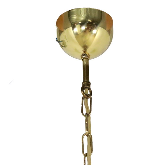 Image 1 of Hollywood Regency Glass Pendant Lamp