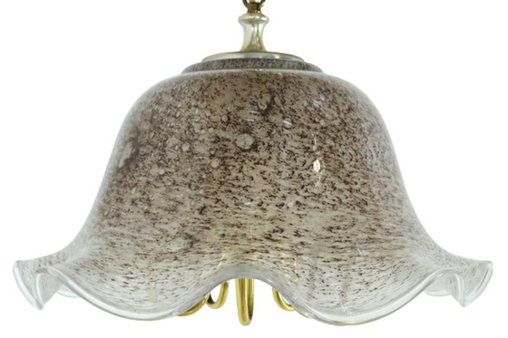 Image 1 of Hollywood Regency Glass Pendant Lamp