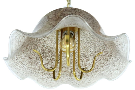 Image 1 of Hollywood Regency Glass Pendant Lamp