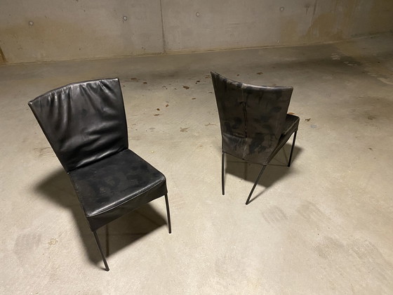 Image 1 of 2X Montis Spica Chair Black Leather