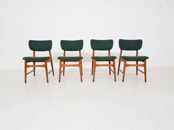 Image 1 of 4x Chaises de salle à manger en chêne vintage