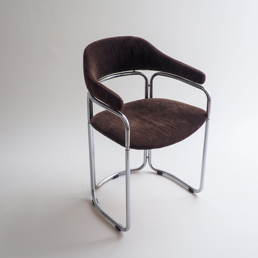 Sedia tubolare cromata anni &#39;70