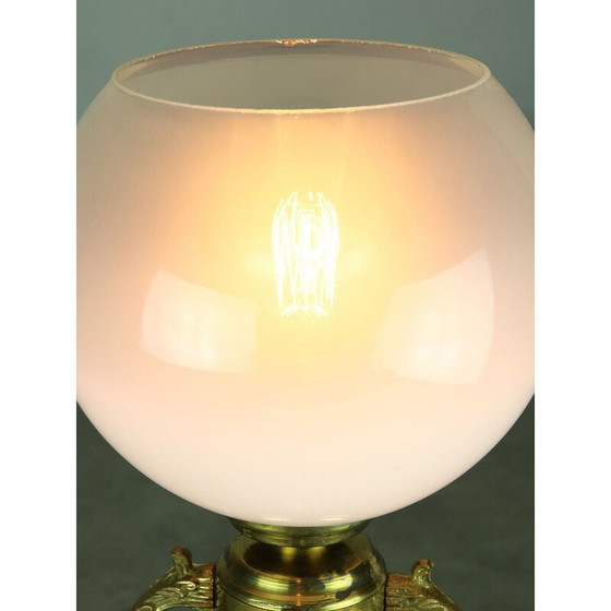 Image 1 of Vintage brass and glass table lamp, Italy