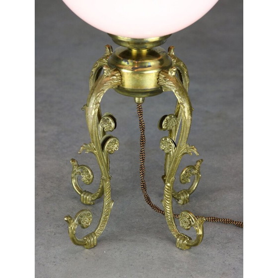 Image 1 of Vintage brass and glass table lamp, Italy